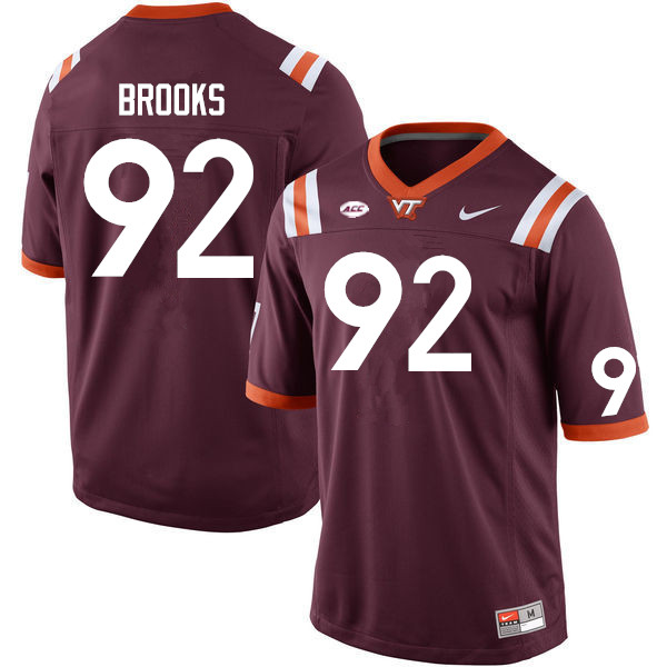Men #92 Sam Brooks Virginia Tech Hokies College Football Jerseys Sale-Maroon
